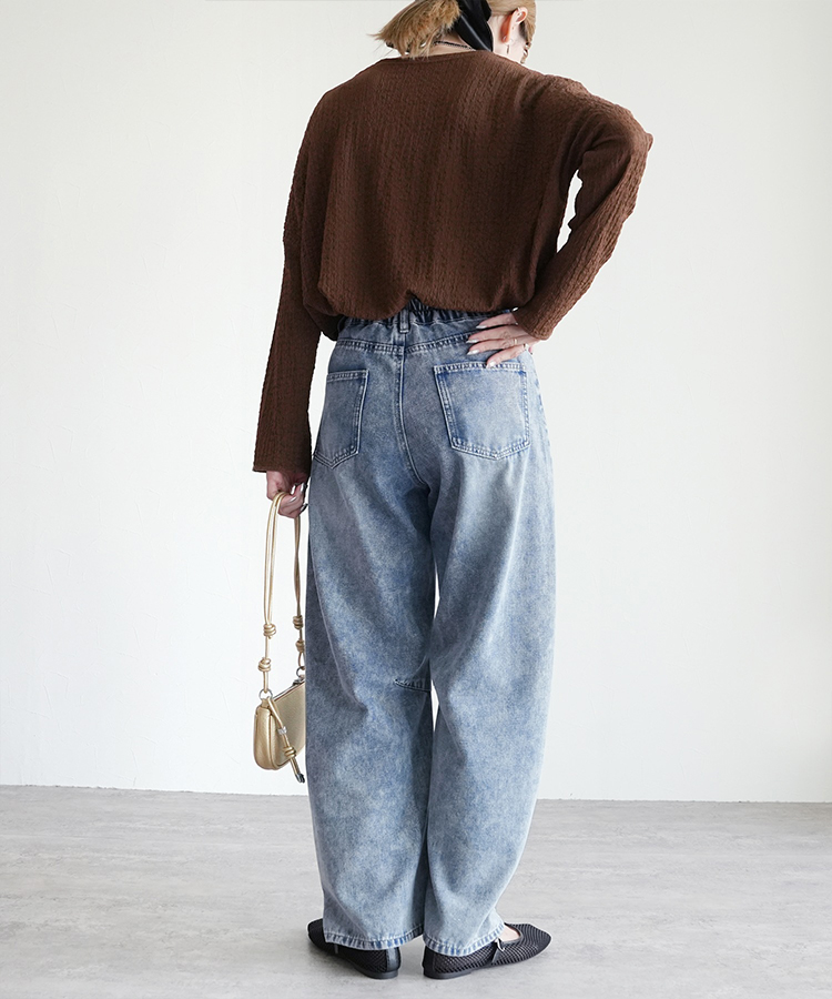 バレルレッグデニムパンツ