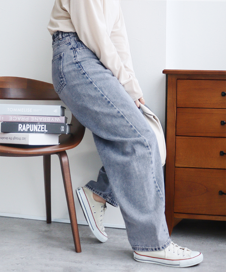 バレルレッグデニムパンツ