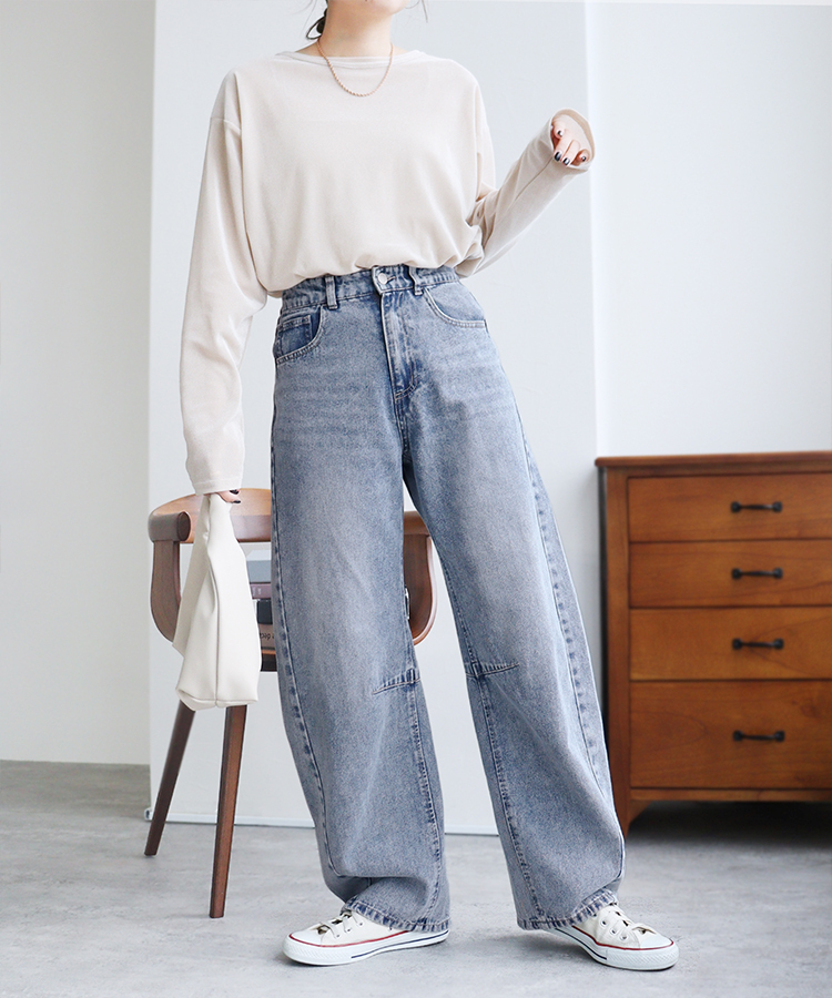 バレルレッグデニムパンツ