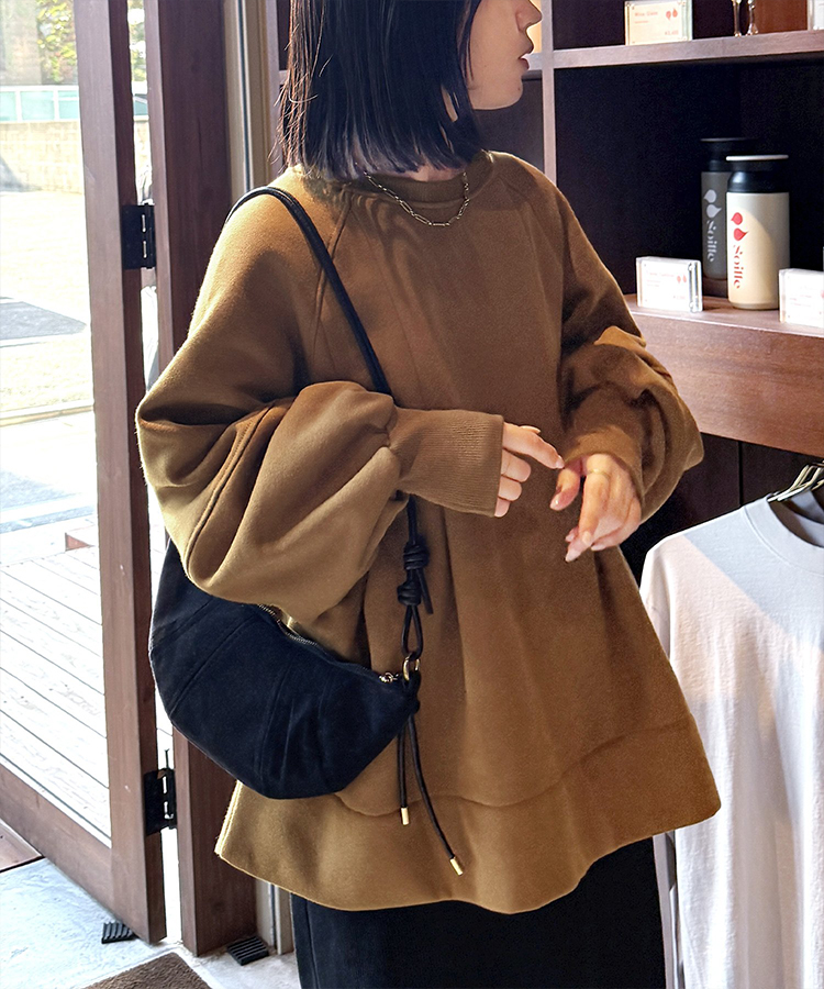 裏起毛タックAラインプルオーバー