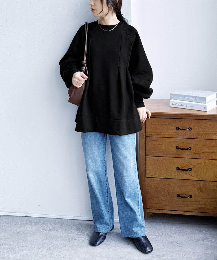 裏起毛タックAラインプルオーバー