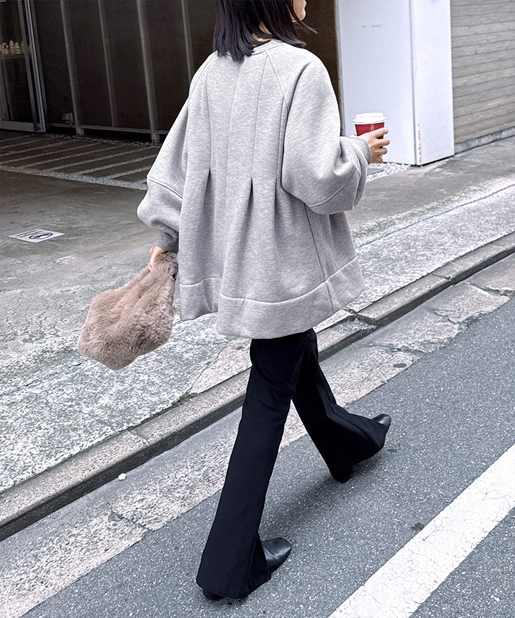 裏起毛タックAラインプルオーバー