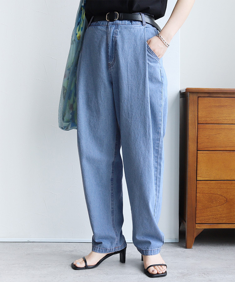 リラックスタックデニムパンツ