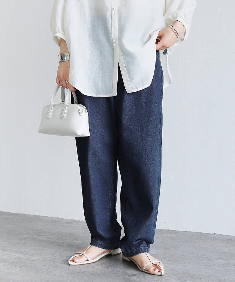 リラックスタックデニムパンツ