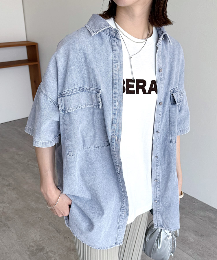 半袖デニムシャツ