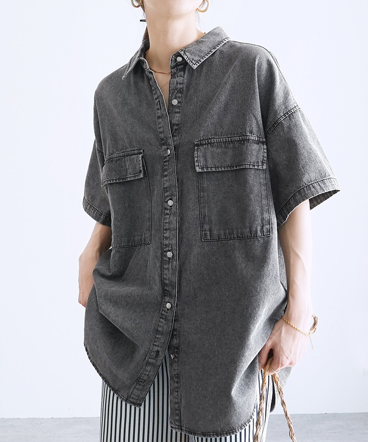 半袖デニムシャツ