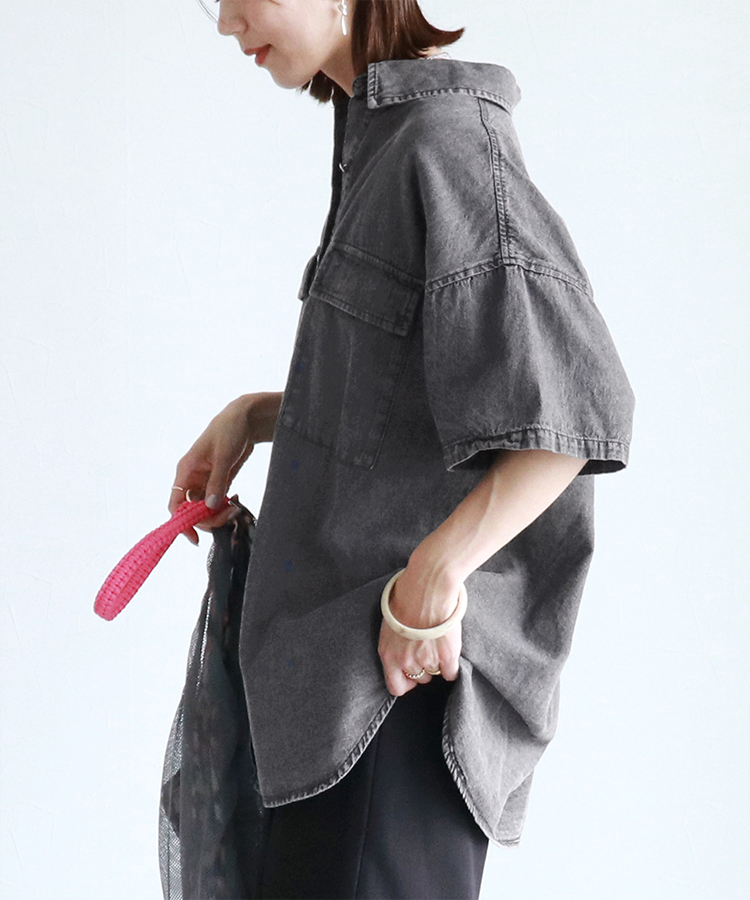 半袖デニムシャツ