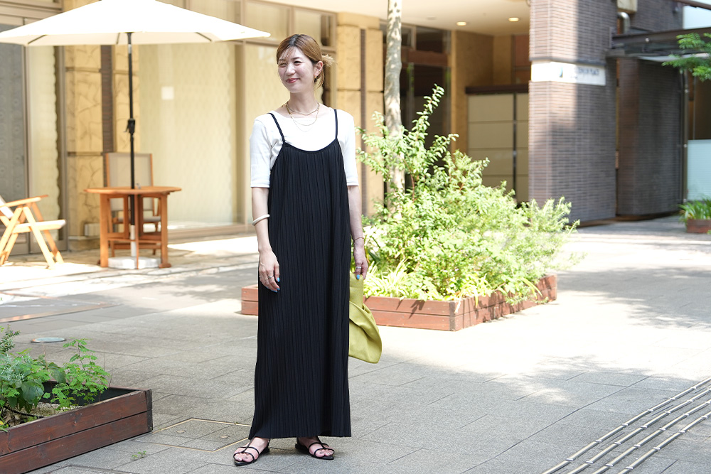 ランダムプリーツキャミワンピース