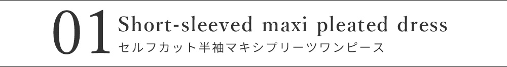 セルフカット半袖マキシプリーツワンピース