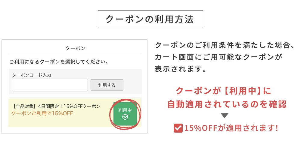 クーポンの利用方法