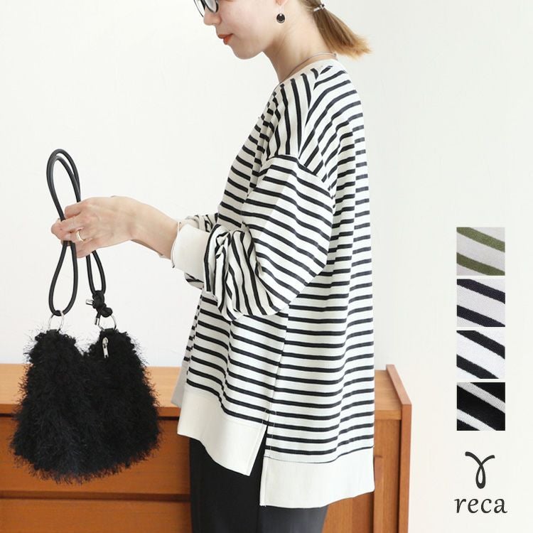 サイドスリットボーダープルオーバー(R22114-v) ネコポス発送10 | reca