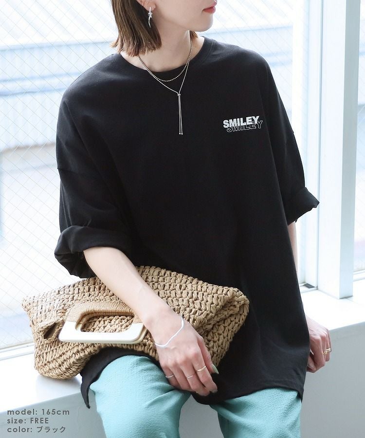 七分袖オーバーサイズロゴTシャツ(240206) ネコポス発送10 | reca