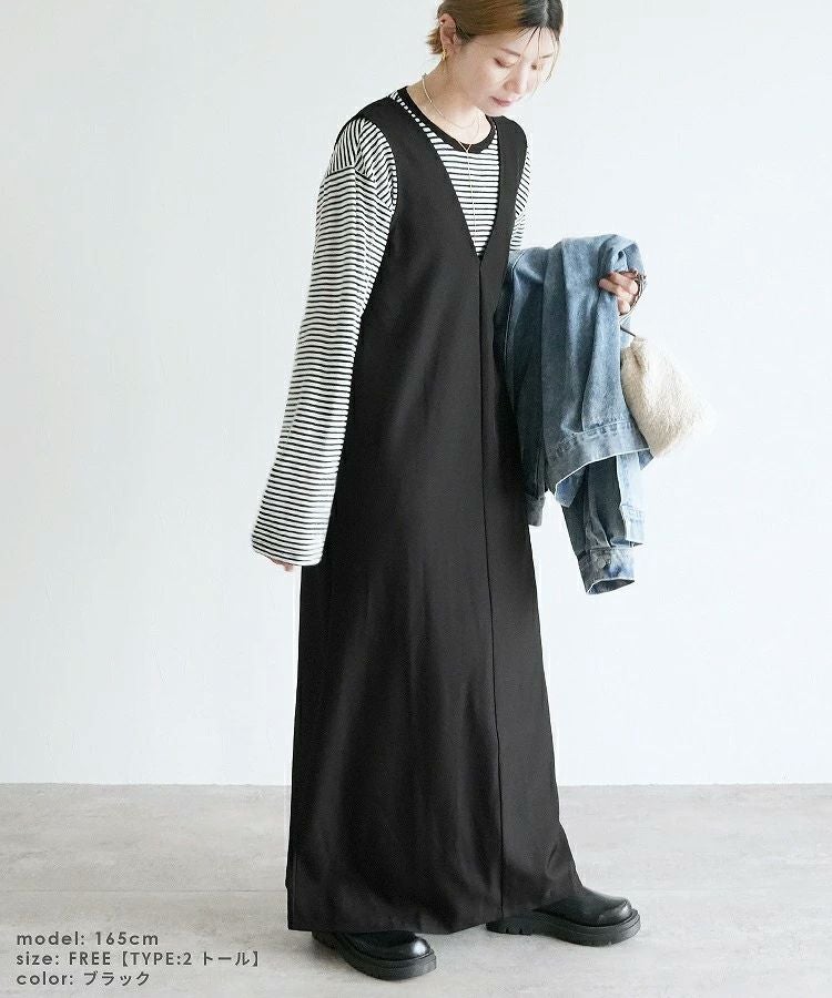 着丈が選べる☆紐リボン付きジャンパースカート(hi287832) 宅配便発送