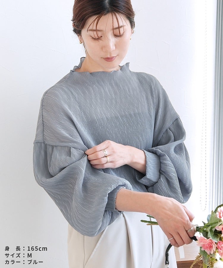 リバティ ライラック ボリュームスリーブブラウス　新品　タグ付き　完売 楽天市場】今だけ☆3780円！ハイネックランダムプリーツスリーブ