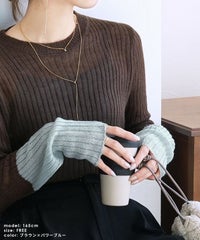 バイカラー透かし編みニット(hi285834)　メール便発送10 - サムネイル9