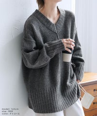 Vネック天竺ニットプルオーバー(bel-eb-199)　宅配便発送 - サムネイル19