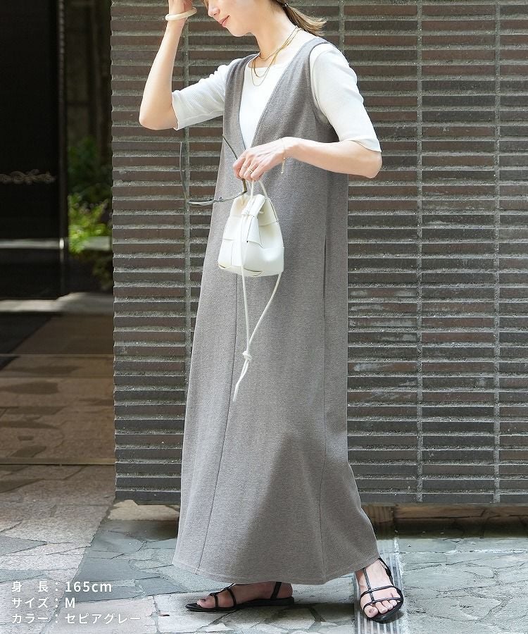前後2WAYノースリーブロングワンピース(bel-bs-288) ネコポス発送10