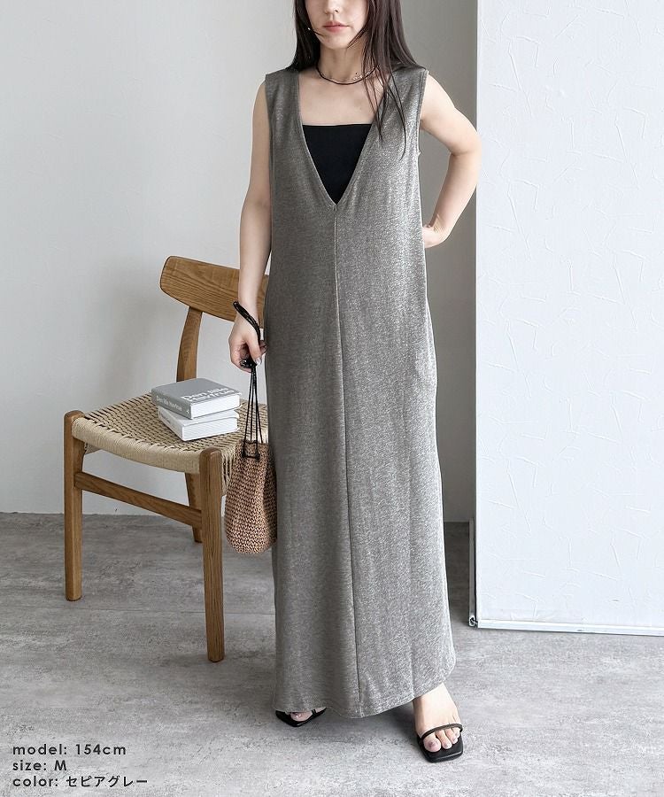 前後2WAYノースリーブロングワンピース(bel-bs-288) ネコポス発送10