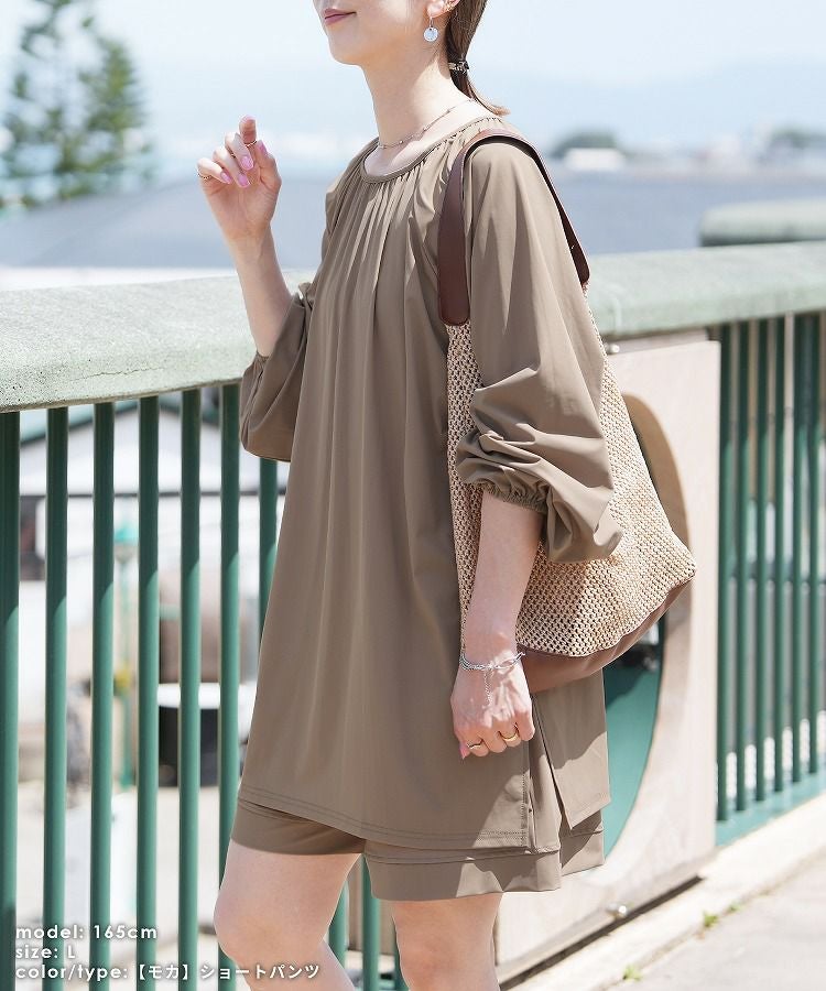 パンツが選べる☆ラッシュガード前後2wayチュニックセットアップ
