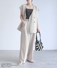 フレンチスリーブジャケット×コクーンワイドパンツ セットアップ(y2824-set)  宅配便発送 - サムネイル24