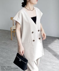 フレンチスリーブジャケット×コクーンワイドパンツ セットアップ(y2824-set)  宅配便発送 - サムネイル26