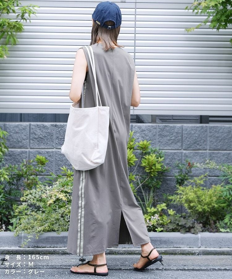 HAPPYBAG(B)】サイドラインノースリーブワンピース(dec-ch-2072