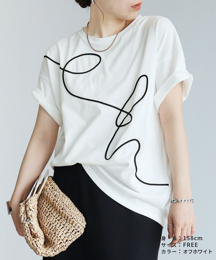 アートコード刺繍ルーズTシャツ(day254633) ネコポス発送10 | reca