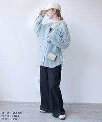 クリンクル加工フード付きシアーシャツ(p247505)ネコポス発送10 - サムネイル17
