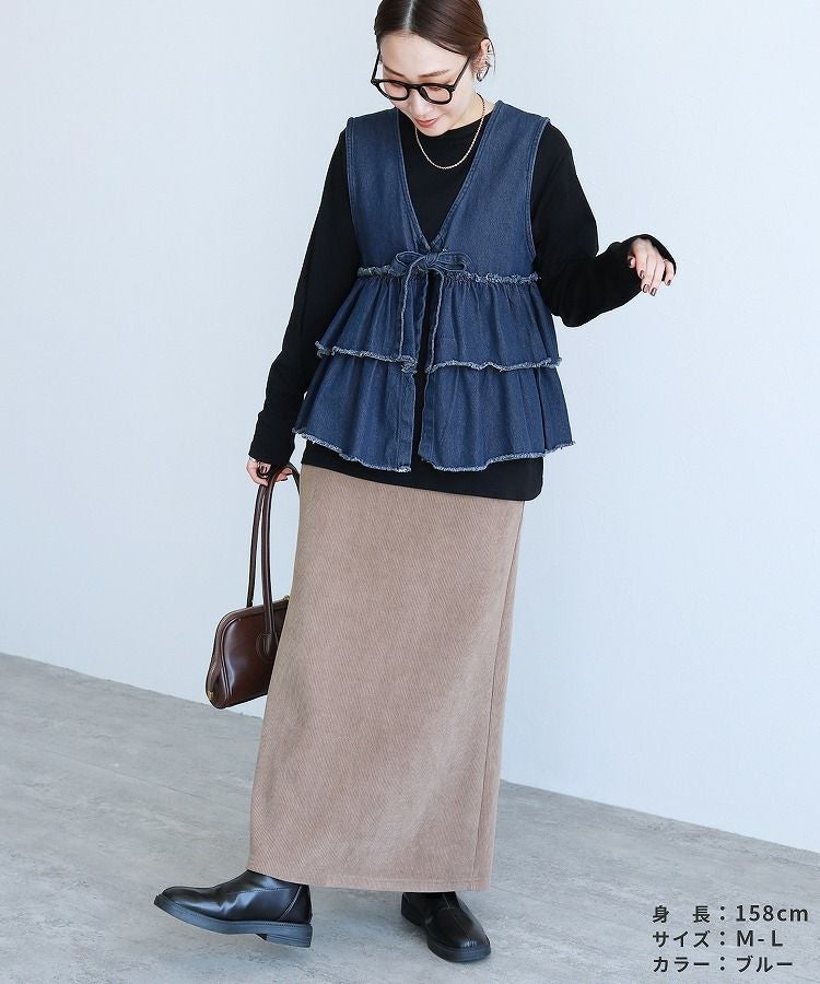 フリルティアードデニムベスト(wd-0418) ネコポス発送10 | reca