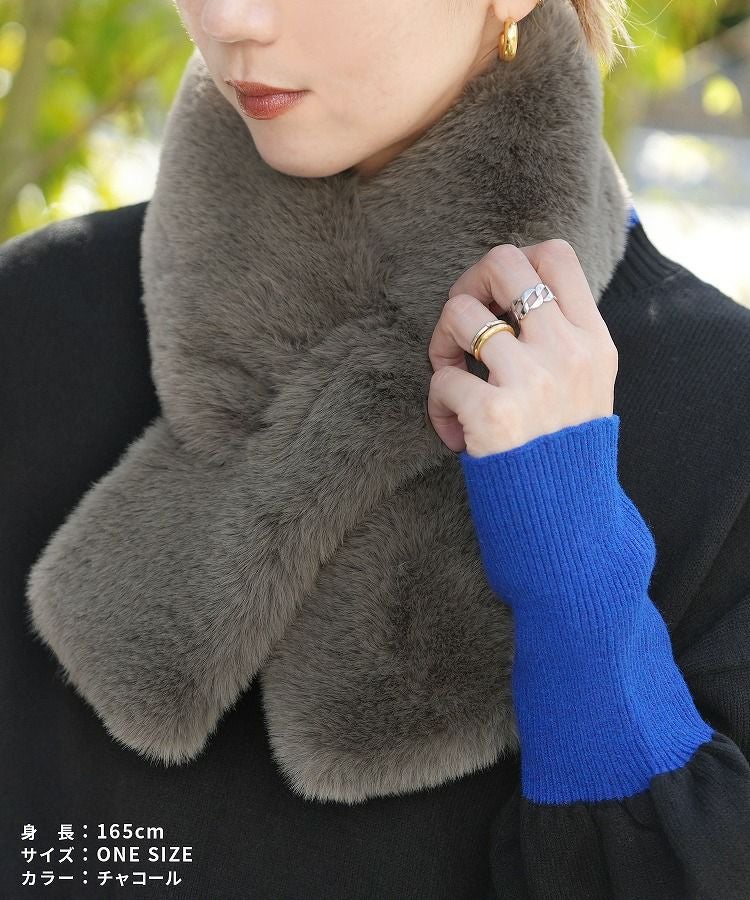 差し込みフェイクファーマフラー(ro-tp-528) reca レカ ネコポス発送10