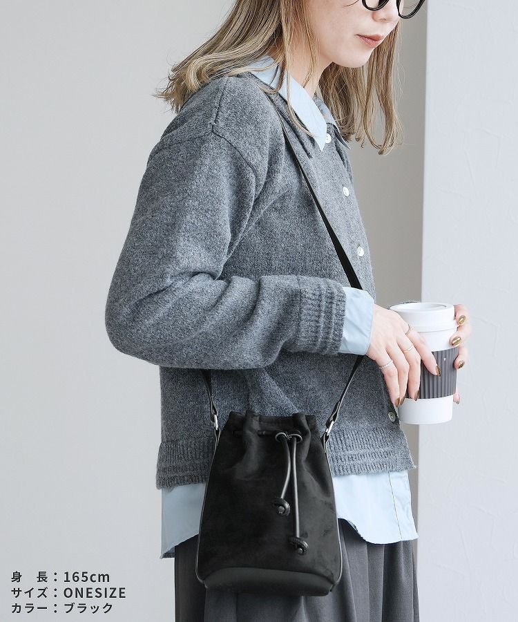 ARRON【ショルダーバッグ】 アローン arron レザーハンドルチェック柄ショルダーバッグ （ブラック
