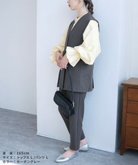 ノーカラーベスト×テーパードパンツ(bel-hr-0627-set1)　宅配便発送 - サムネイル19