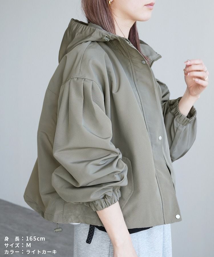 【オシャレ⭐HARE】カーキ　薄いパーカー　ジャケット　サイズS HARE（ハレ） パーカー 「SET UP対応」ピグメントダブルポケットZIP