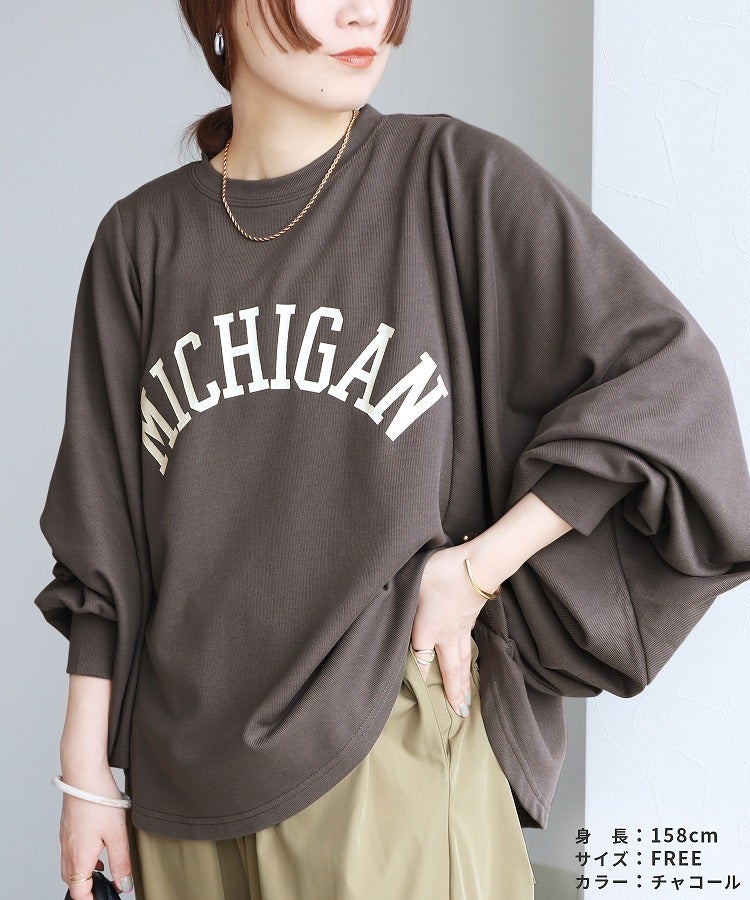 袖ボリュームドルマンロゴTシャツ(an-p262969e)メール便発送10 | reca