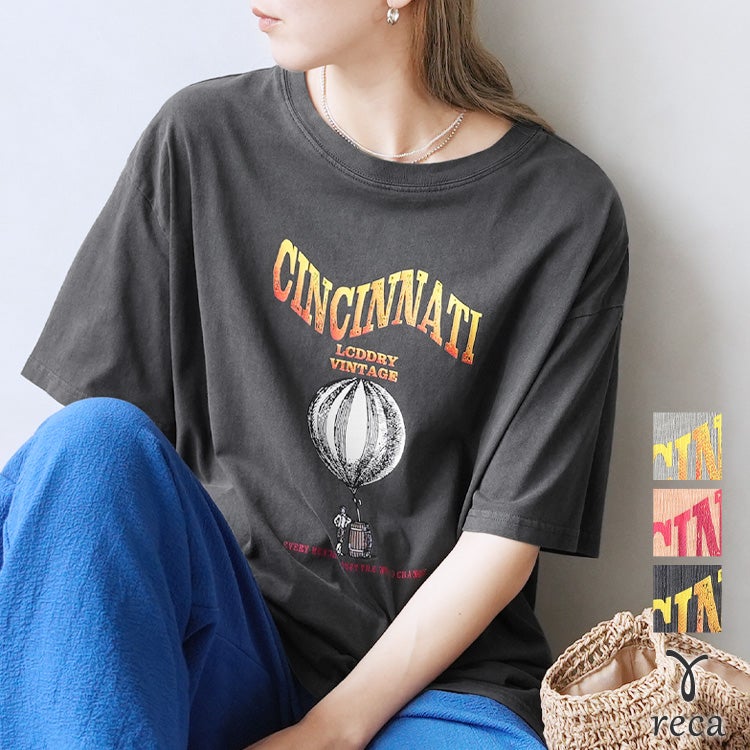 ヴィンテージ気球プリントロゴTシャツ(bel-z-33324) ネコポス発送10