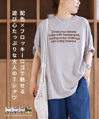 配色フロッキーロゴプリントBIGTシャツ(day256169) メール便発送10 - サムネイル2