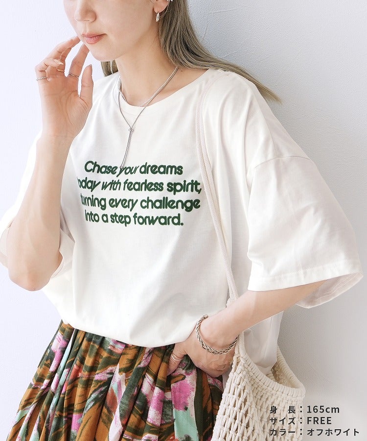 配色フロッキーロゴプリントBIGTシャツ(day256169) ネコポス発送10