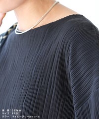 細プリーツ七分袖カットソー(260401) メール便発送10 - サムネイル11
