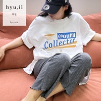 【hyu,il】UNISEXレトロシックプリント半袖Tシャツ(hyu2503-k) メール便発送10  - サムネイル1