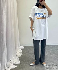 【hyu,il】UNISEXレトロシックプリント半袖Tシャツ(hyu2503-k) メール便発送10  - サムネイル5