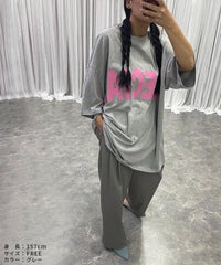 【hyu,il】UNISEXロゴプリント半袖BIGTシャツ(hyu2503-k) メール便発送10 - サムネイル5
