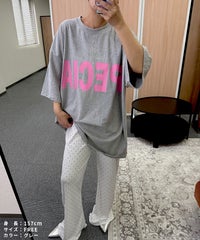 【hyu,il】UNISEXロゴプリント半袖BIGTシャツ(hyu2503-k) メール便発送10 - サムネイル9