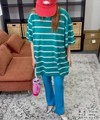 【hyu,il】サイドポケットセミフレアリブパンツ(hyu2505-k) メール便発送10 - サムネイル16