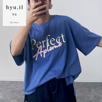 【hyu,il】ロゴプリント パッチワーク刺繍 半袖Tシャツ(day254863-h) メール便発送10  - サムネイル1