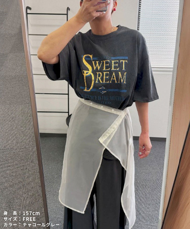 HAPPYBAG(C)】【hyu,il】ヴィンテージライク プリント半袖Tシャツ