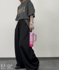 【hyu,il】サイドタック ワイドスウェットパンツ(250402-h) メール便発送10 - サムネイル4