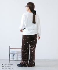 小花柄刺繍ベロアパンツ(day256308) メール便発送10 - サムネイル9