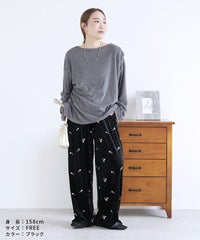 小花柄刺繍ベロアパンツ(day256308) メール便発送10 - サムネイル12