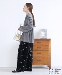 小花柄刺繍ベロアパンツ(day256308) メール便発送10 - サムネイル14