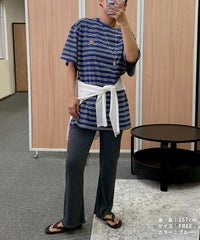 【hyu,il】オリジナルロゴ刺繍ボーダー半袖Tシャツ(hyu2502-v) メール便発送10 - サムネイル6